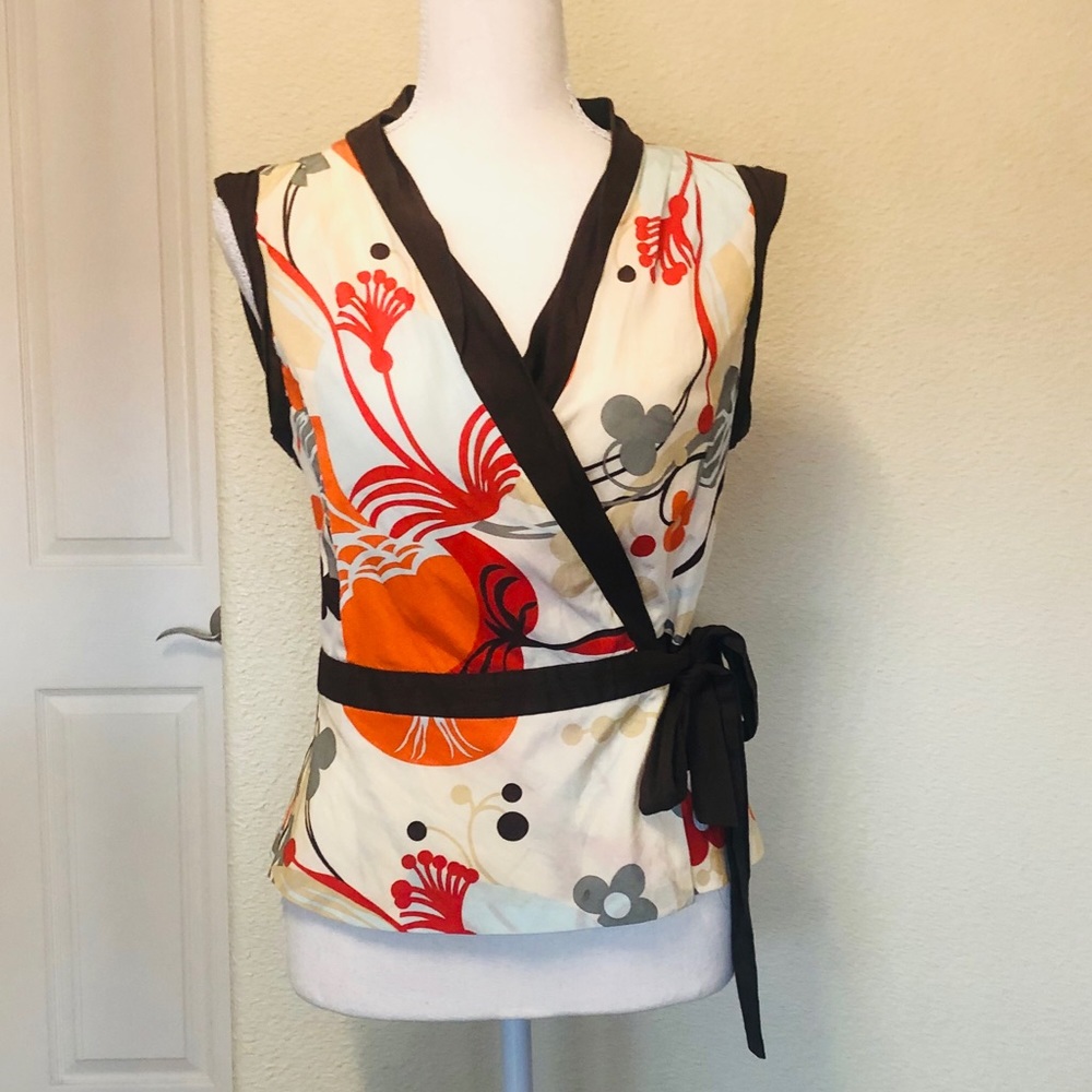 Obzee wrap sleeveless blouse